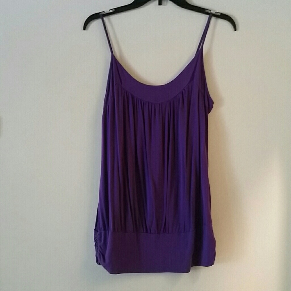 Purple tank with wide band waist